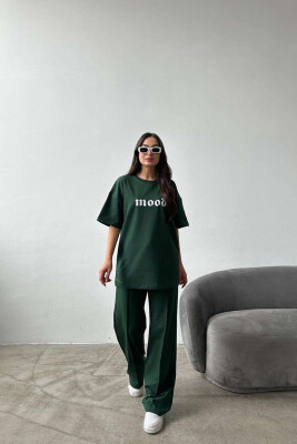 MOOD JOGGERS+T-SHIRT WOMEN SET GREEN/JESHILE 