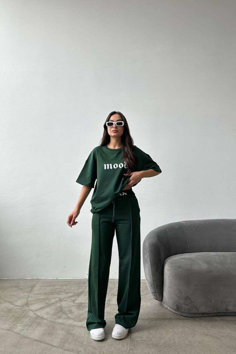 MOOD JOGGERS+T-SHIRT WOMEN SET GREEN/JESHILE - 2