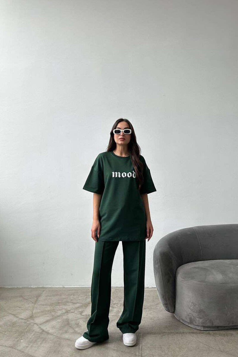 MOOD JOGGERS+T-SHIRT WOMEN SET GREEN/JESHILE - 3