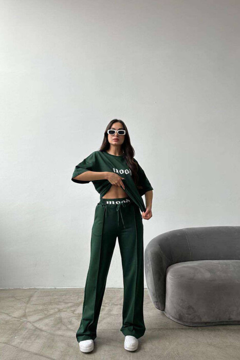 MOOD JOGGERS+T-SHIRT WOMEN SET GREEN/JESHILE - 8