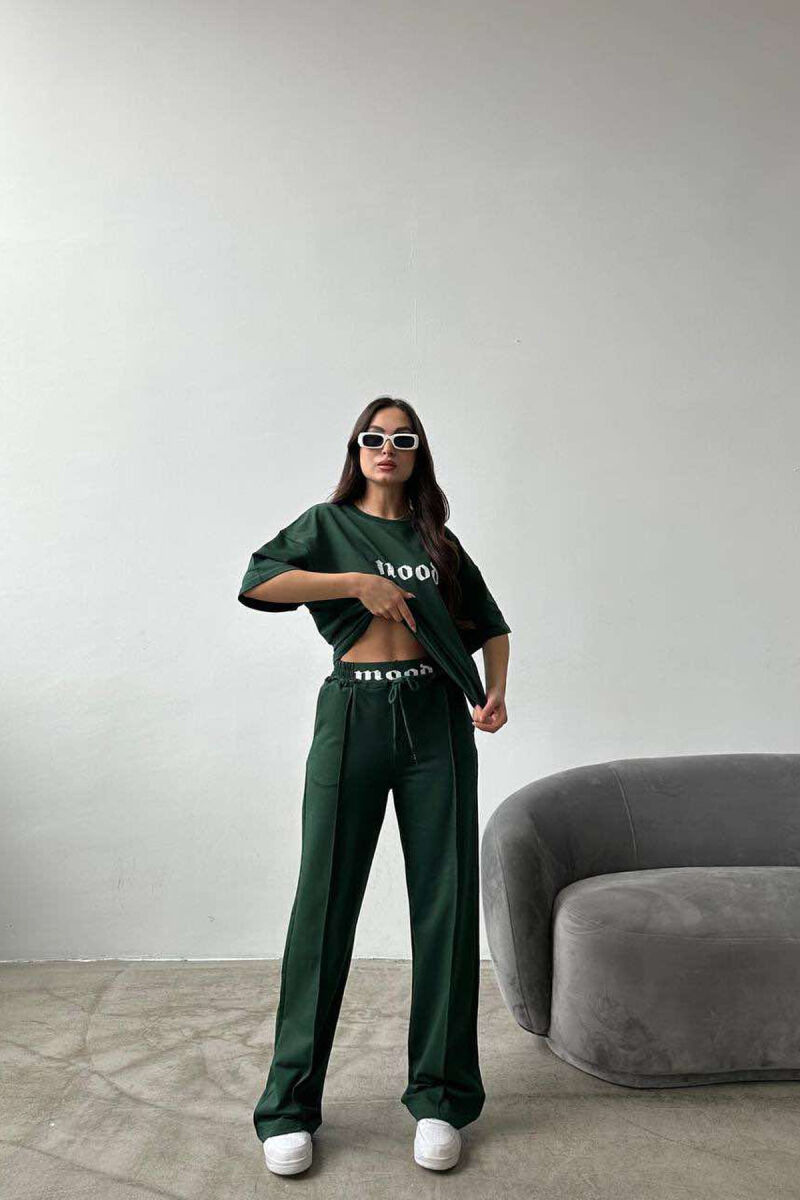 MOOD JOGGERS+T-SHIRT WOMEN SET GREEN/JESHILE - 8