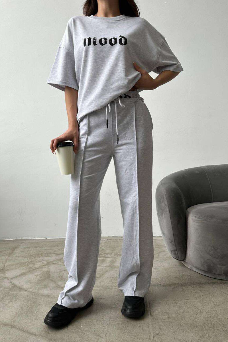 MOOD JOGGERS+T-SHIRT WOMEN SET GREY/GRI - 3