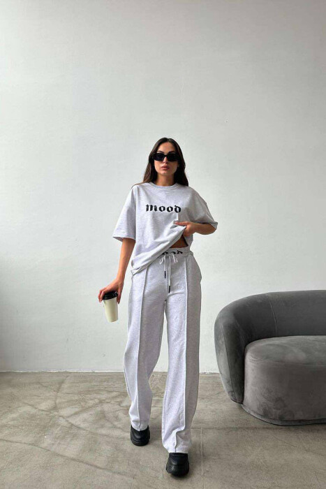 MOOD JOGGERS+T-SHIRT WOMEN SET GREY/GRI - 4