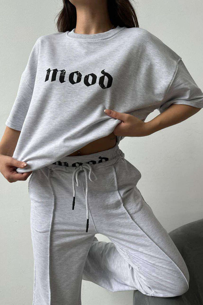 MOOD JOGGERS+T-SHIRT WOMEN SET GREY/GRI - 8