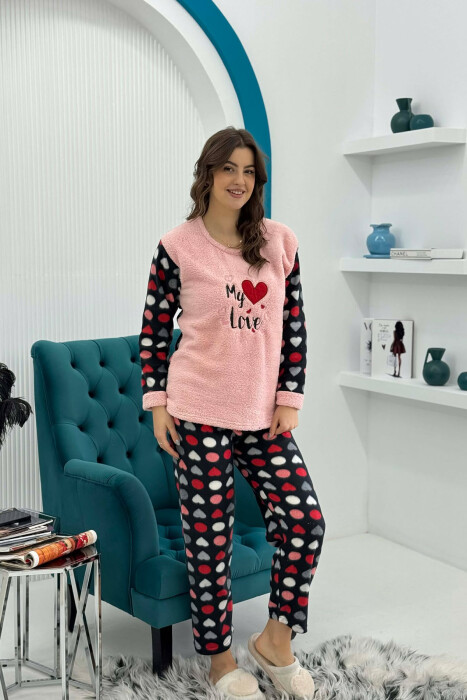 MY LOVE HEART WOMAN PYJAMAS BABY PINK/ROZB 