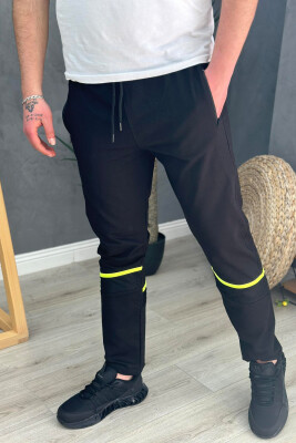 NEON LINE COTTON MEN SWEATPANTS BLACK/ E ZEZE 