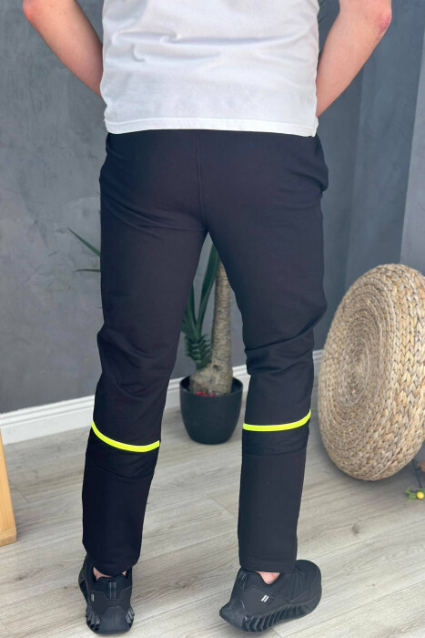 NEON LINE COTTON MEN SWEATPANTS BLACK/ E ZEZE - 4