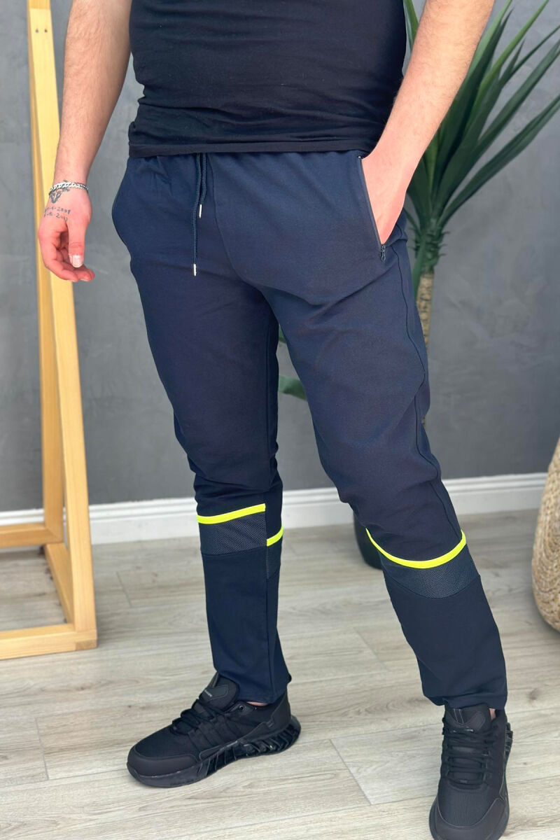 NEON LINE COTTON MEN SWEATPANTS BLUE/BLU - 1