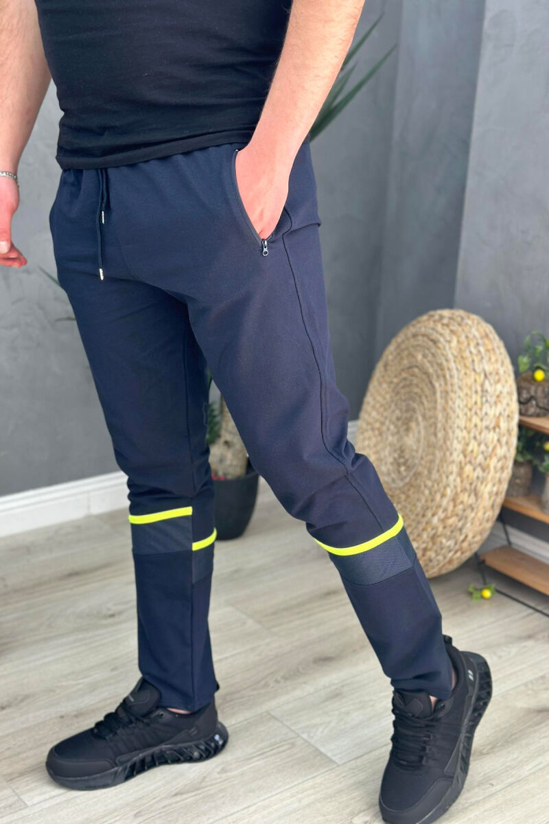 NEON LINE COTTON MEN SWEATPANTS BLUE/BLU - 3