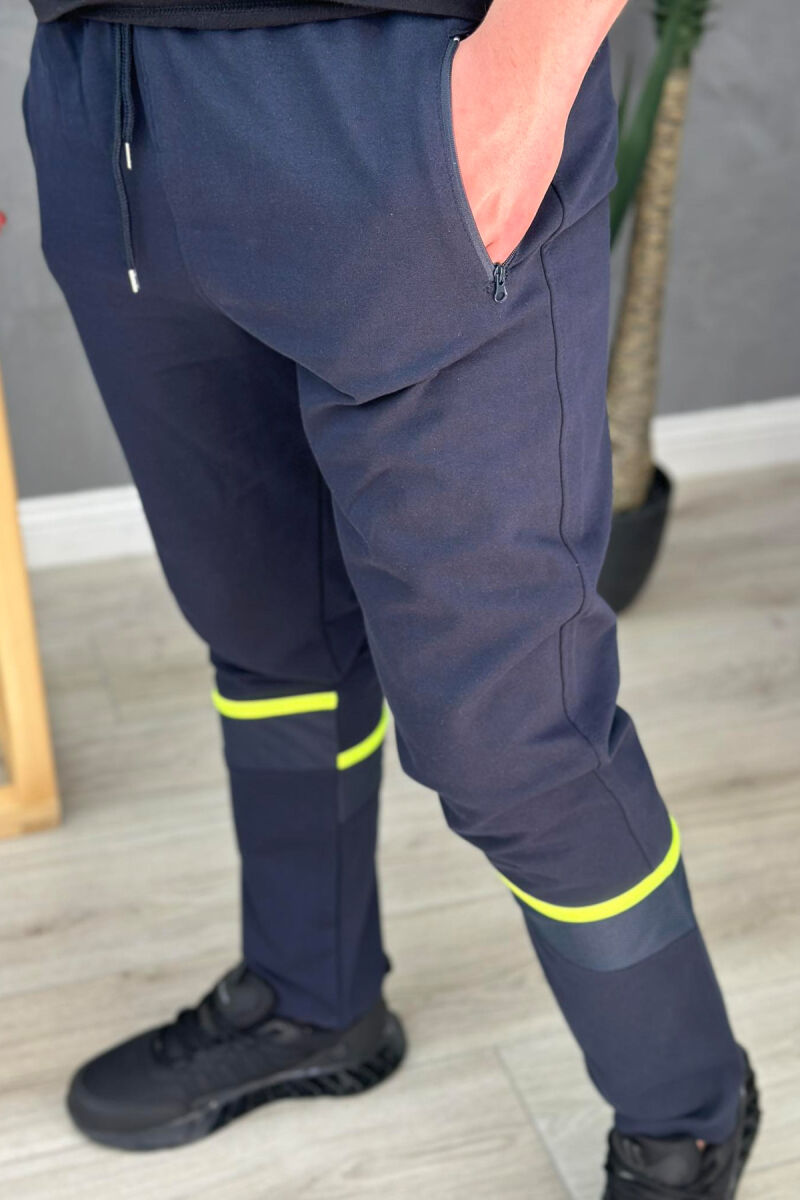 NEON LINE COTTON MEN SWEATPANTS BLUE/BLU - 4