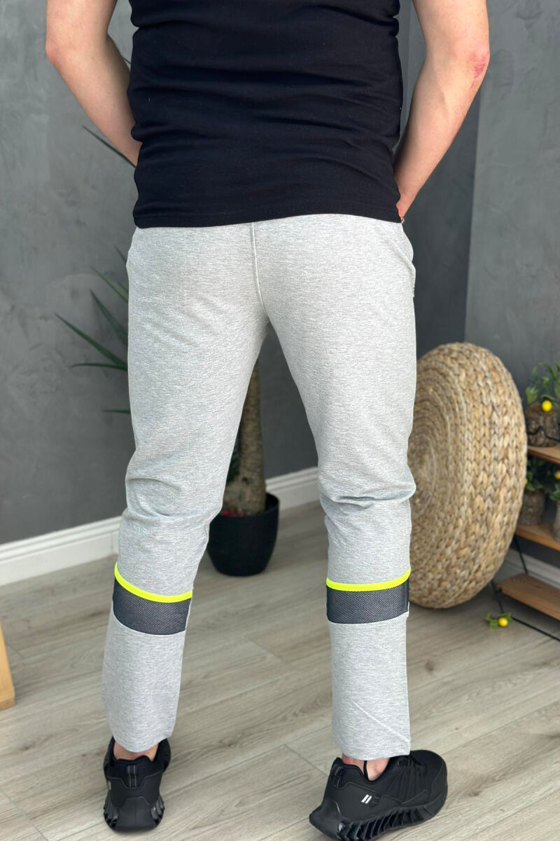 NEON LINE COTTON MEN SWEATPANTS LIGHT GREY/GZ - 3