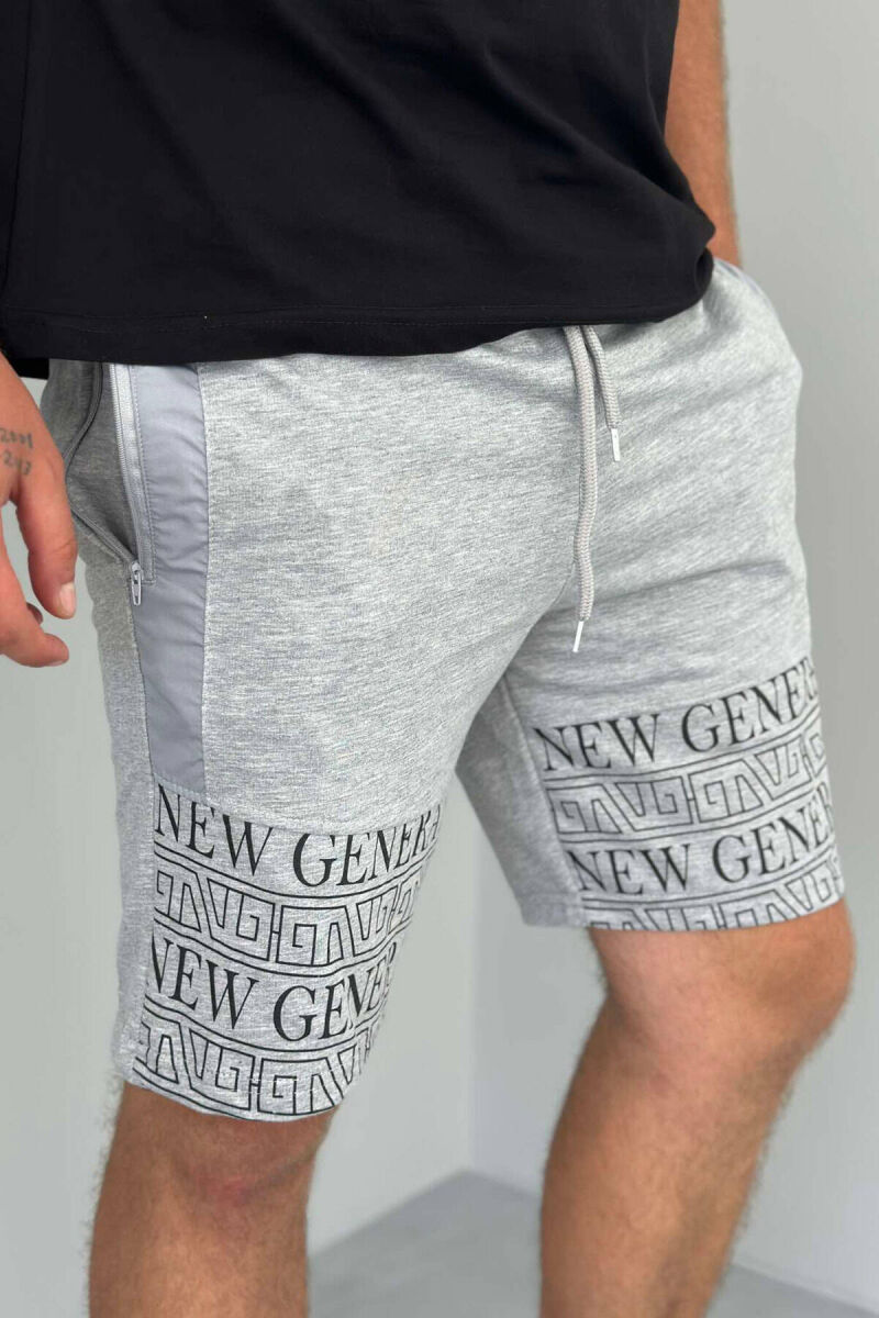 NEW GENERATION ZIPPER POCKETS MEN SHORTS GREY/GRI - 3