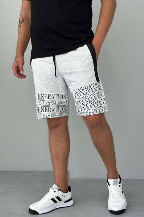 NEW GENERATION ZIPPER POCKETS MEN SHORTS LIGHT GREY/GZ 