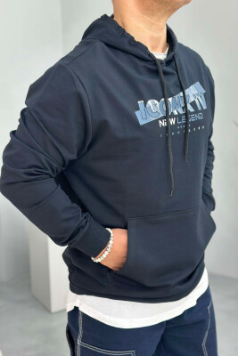 NEW LEGEND WRITTING ONE COLOR MAN HODDIE DARK BLUE/BEE 