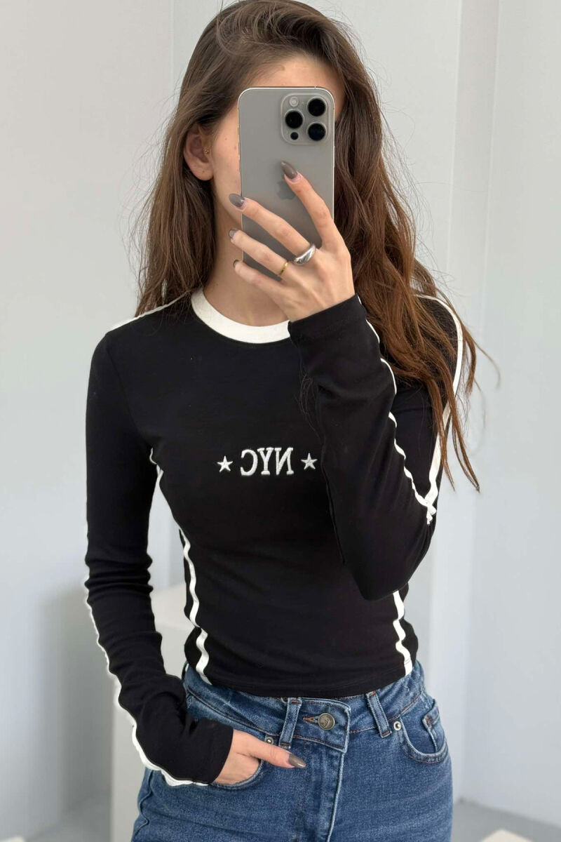 NEW YORK CITY FRONT LOGO WOMEN SWEATSHIRT BLACK/ E ZEZE - 1