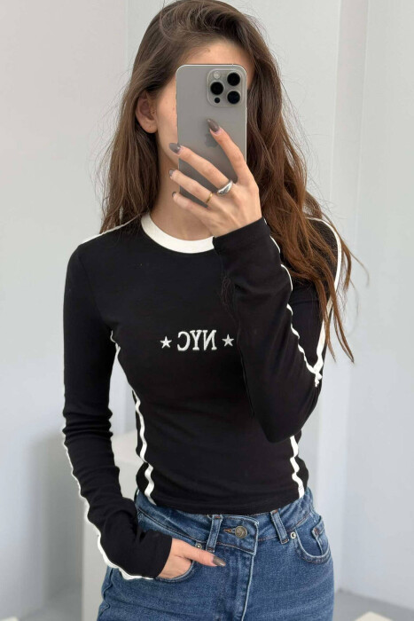 NEW YORK CITY FRONT LOGO WOMEN SWEATSHIRT BLACK/ E ZEZE 