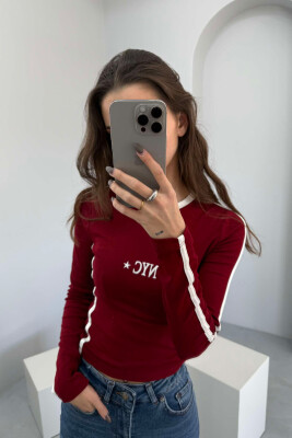 NEW YORK CITY FRONT LOGO WOMEN SWEATSHIRT BURGUNDY/VISHNJE 