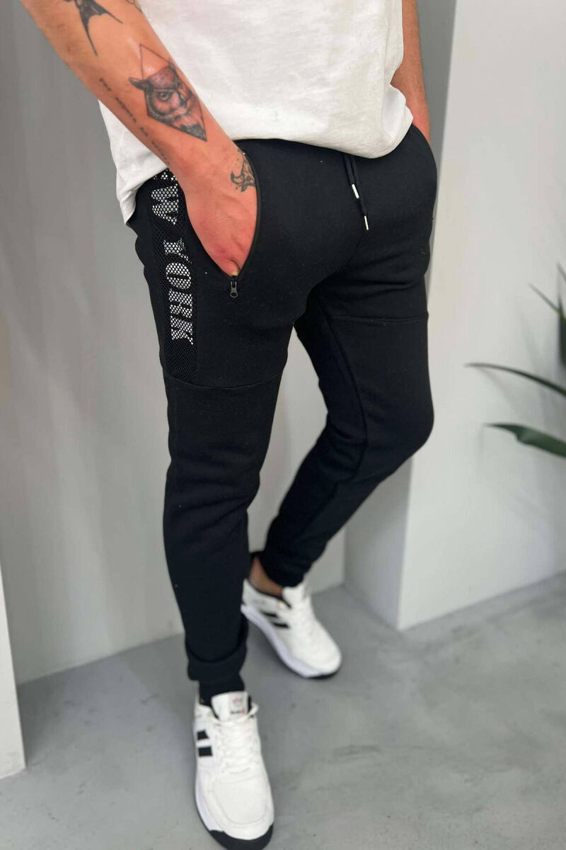 NEW YORK FLUFFY MEN SWEATPANTS BLACK/ E ZEZE - 1