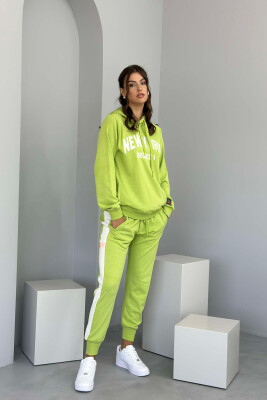 NEW YORK HOODIE+JOGGERS WOMEN SET LIGHT GREEN/JEZB 