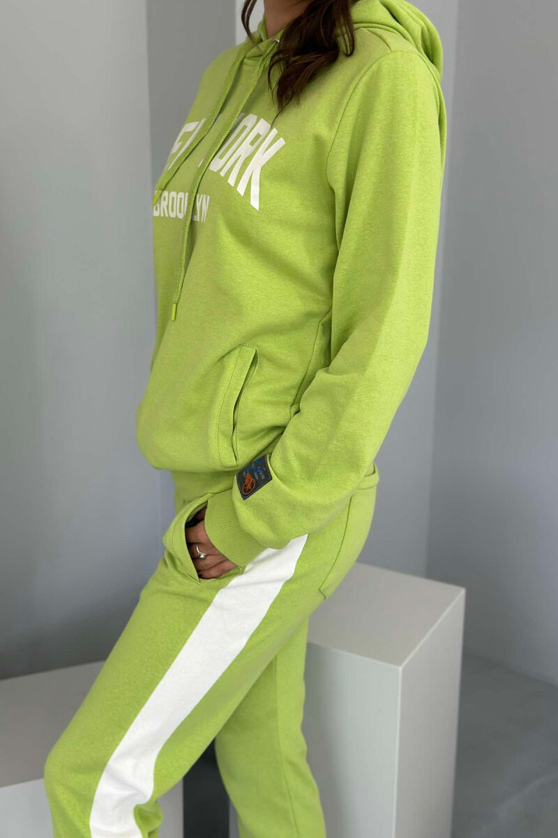 NEW YORK HOODIE+JOGGERS WOMEN SET LIGHT GREEN/JEZB - 2