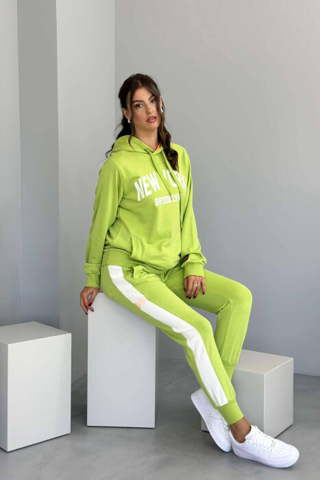 NEW YORK HOODIE+JOGGERS WOMEN SET LIGHT GREEN/JEZB - 6