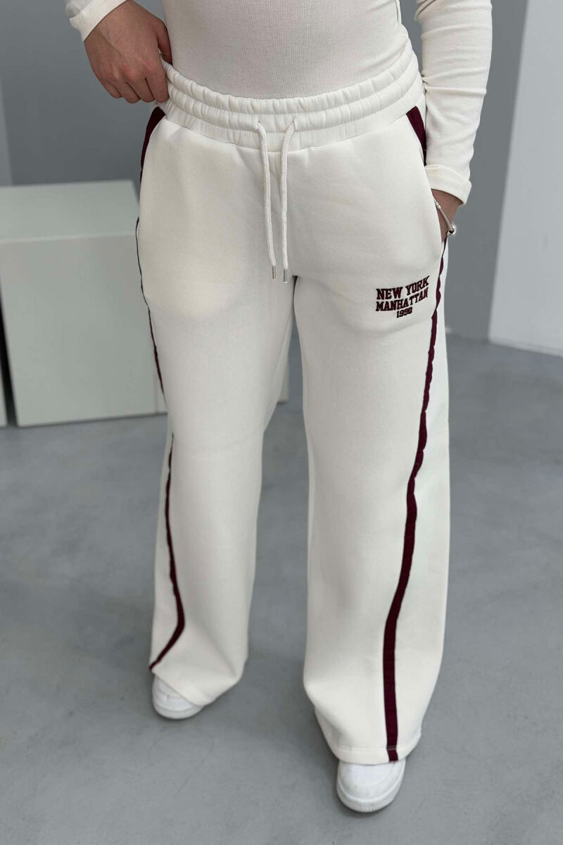 NEW YORK SMALL WRITTING WOMEN SWEATPANTS WHITE-E BARDHE - 4