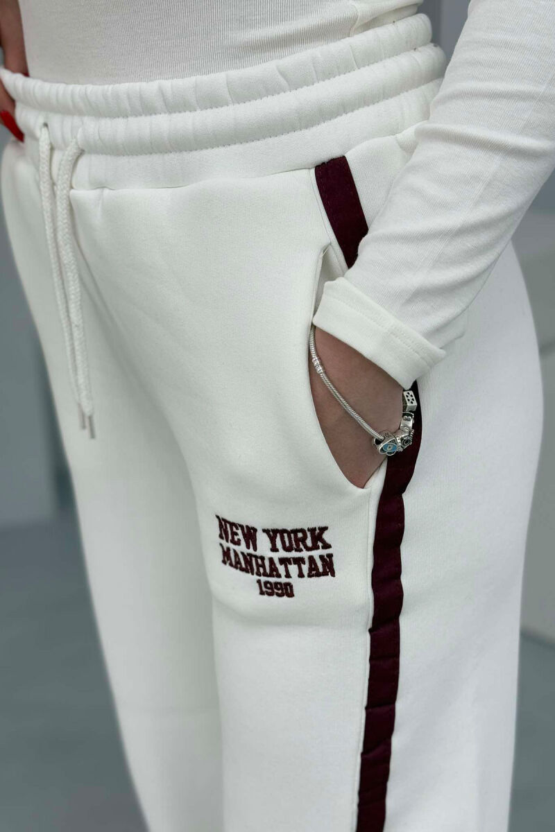 NEW YORK SMALL WRITTING WOMEN SWEATPANTS WHITE-E BARDHE - 6