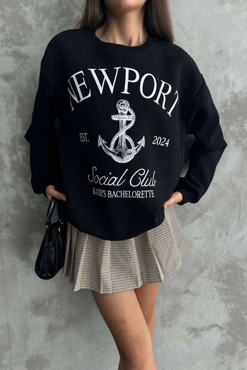 NEWPORT LOGO WOMEN SWEATSHIRT BLACK/ E ZEZE - 1