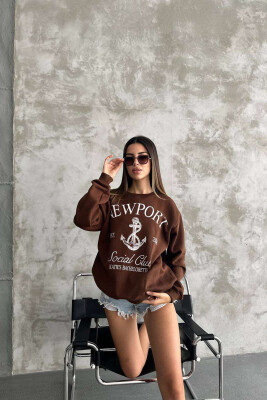 NEWPORT LOGO WOMEN SWEATSHIRT BROWN/KAFE 