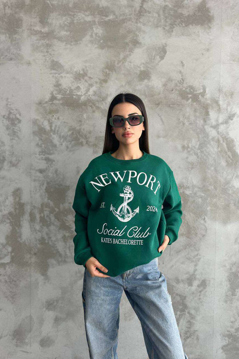 NEWPORT LOGO WOMEN SWEATSHIRT GREEN/JESHILE - 1