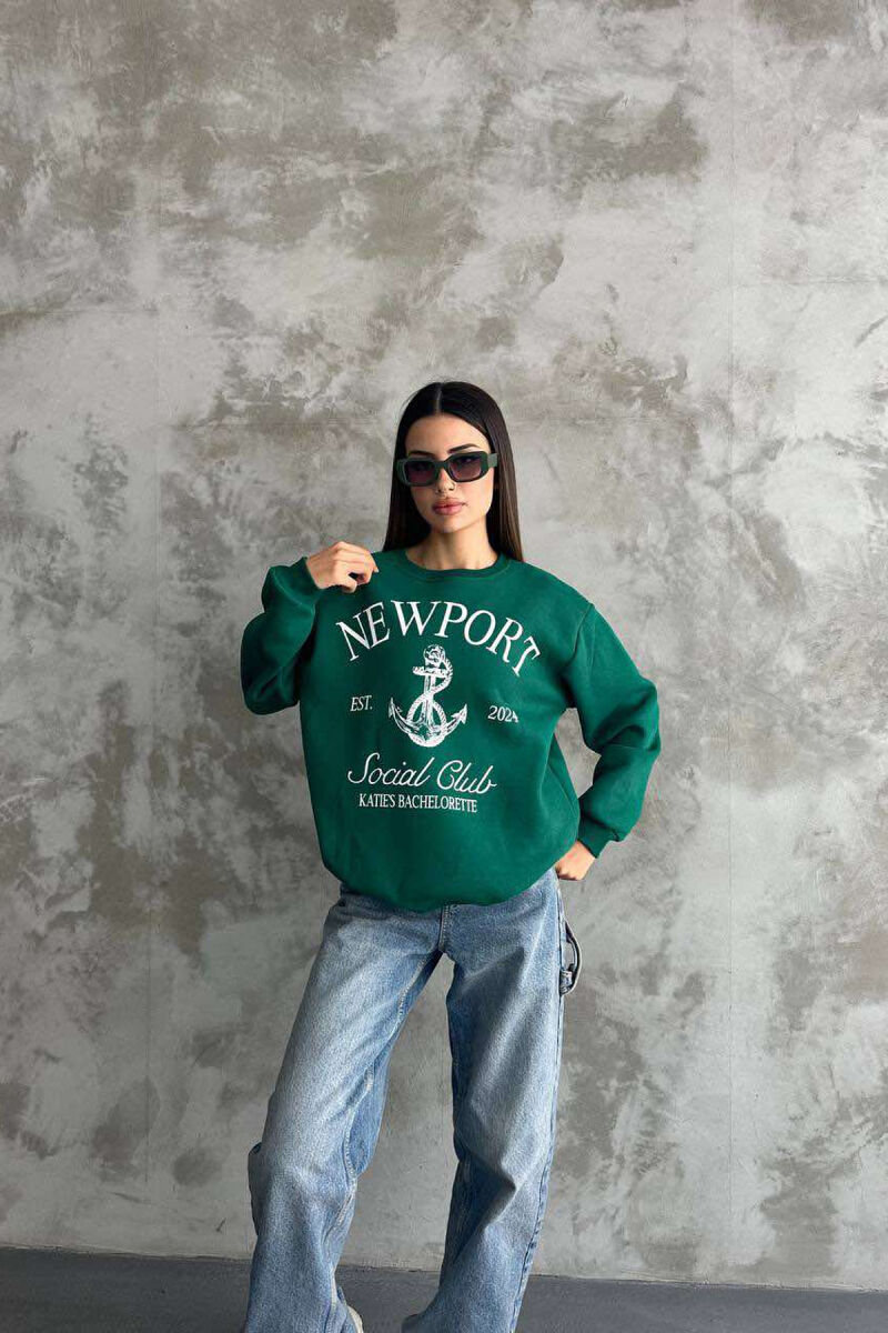 NEWPORT LOGO WOMEN SWEATSHIRT GREEN/JESHILE - 2