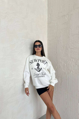 NEWPORT LOGO WOMEN SWEATSHIRT WHITE-E BARDHE 