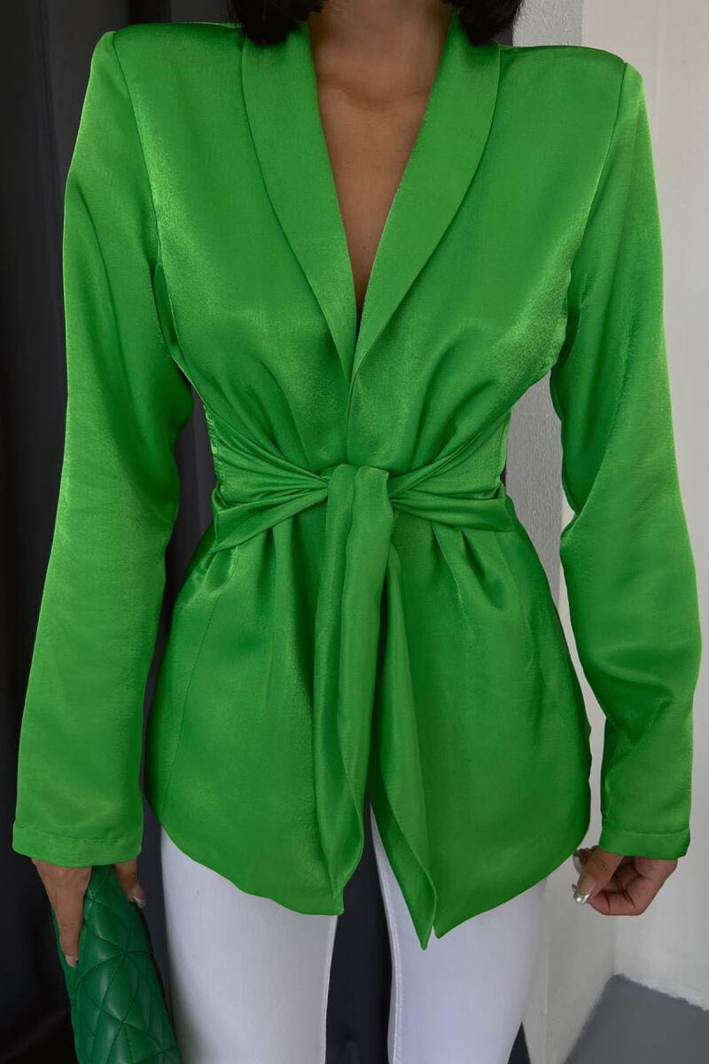 NO BUTTONS WOMAN JACKET GREEN/JESHILE - 2