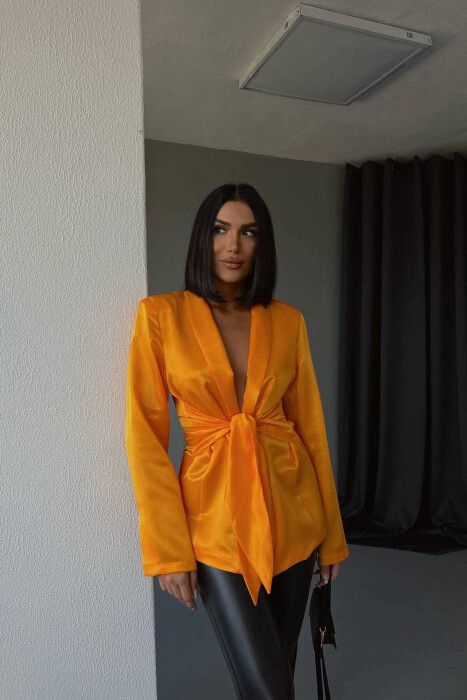 NO BUTTONS WOMAN JACKET ORANGE/PORTOKALLI - 2