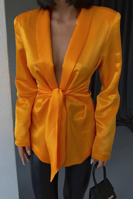 NO BUTTONS WOMAN JACKET ORANGE/PORTOKALLI - 3