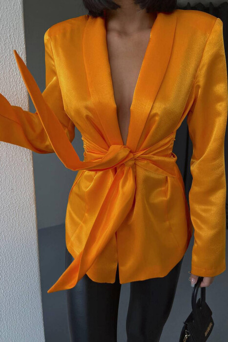NO BUTTONS WOMAN JACKET ORANGE/PORTOKALLI - 4