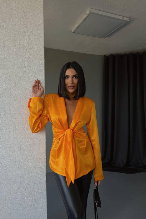 NO BUTTONS WOMAN JACKET ORANGE/PORTOKALLI - 5