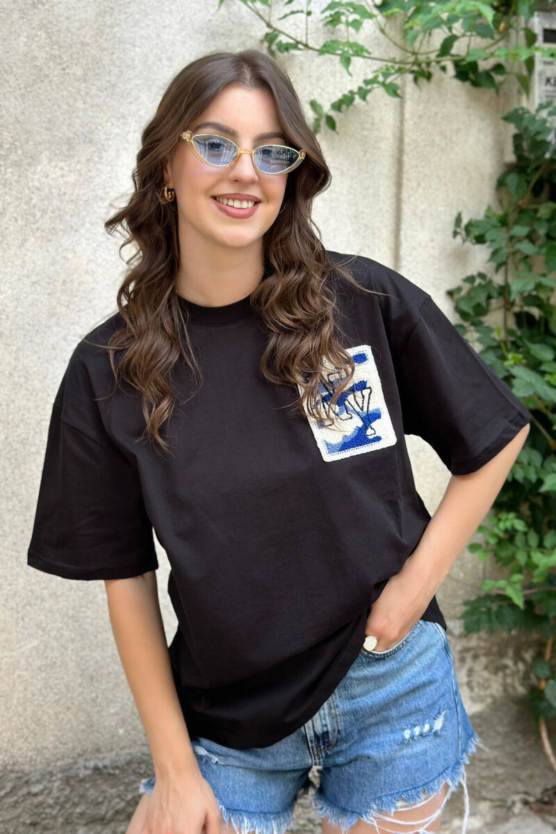 NY COTTON WOMAN T-SHIRT BLACK/ E ZEZE - 1