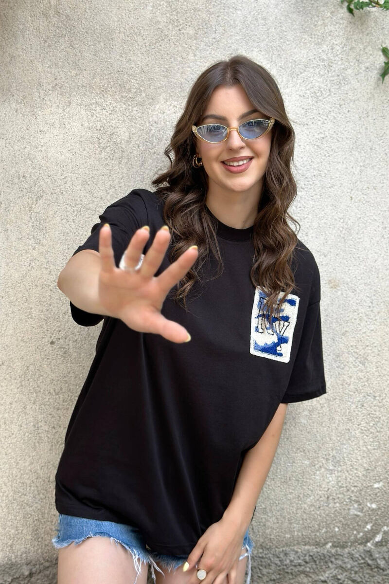 NY COTTON WOMAN T-SHIRT BLACK/ E ZEZE - 3