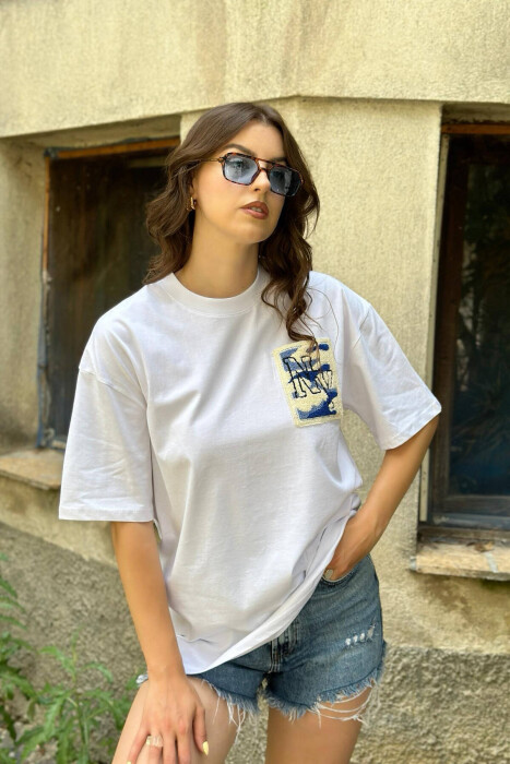 NY COTTON WOMAN T-SHIRT WHITE-E BARDHE 