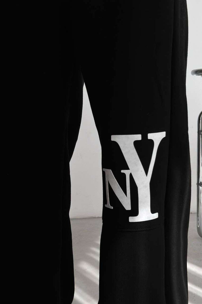 NY WRITTING PLUSH WOMAN SWEATPANTS BLACK/ E ZEZE - 5