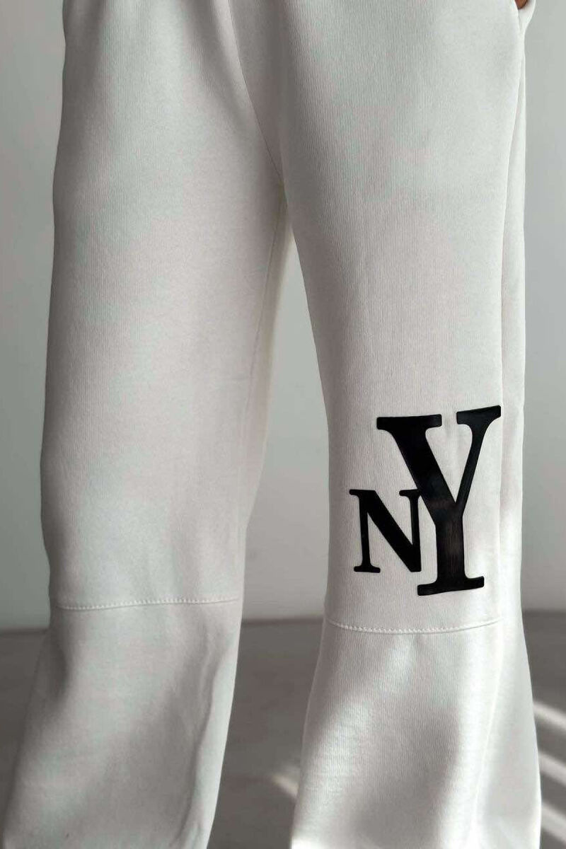 NY WRITTING PLUSH WOMAN SWEATPANTS WHITE-E BARDHE - 8