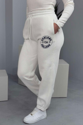 OAKLAND LOGO FLUFFY WOMEN SWEATPANTS WHITE-E BARDHE 