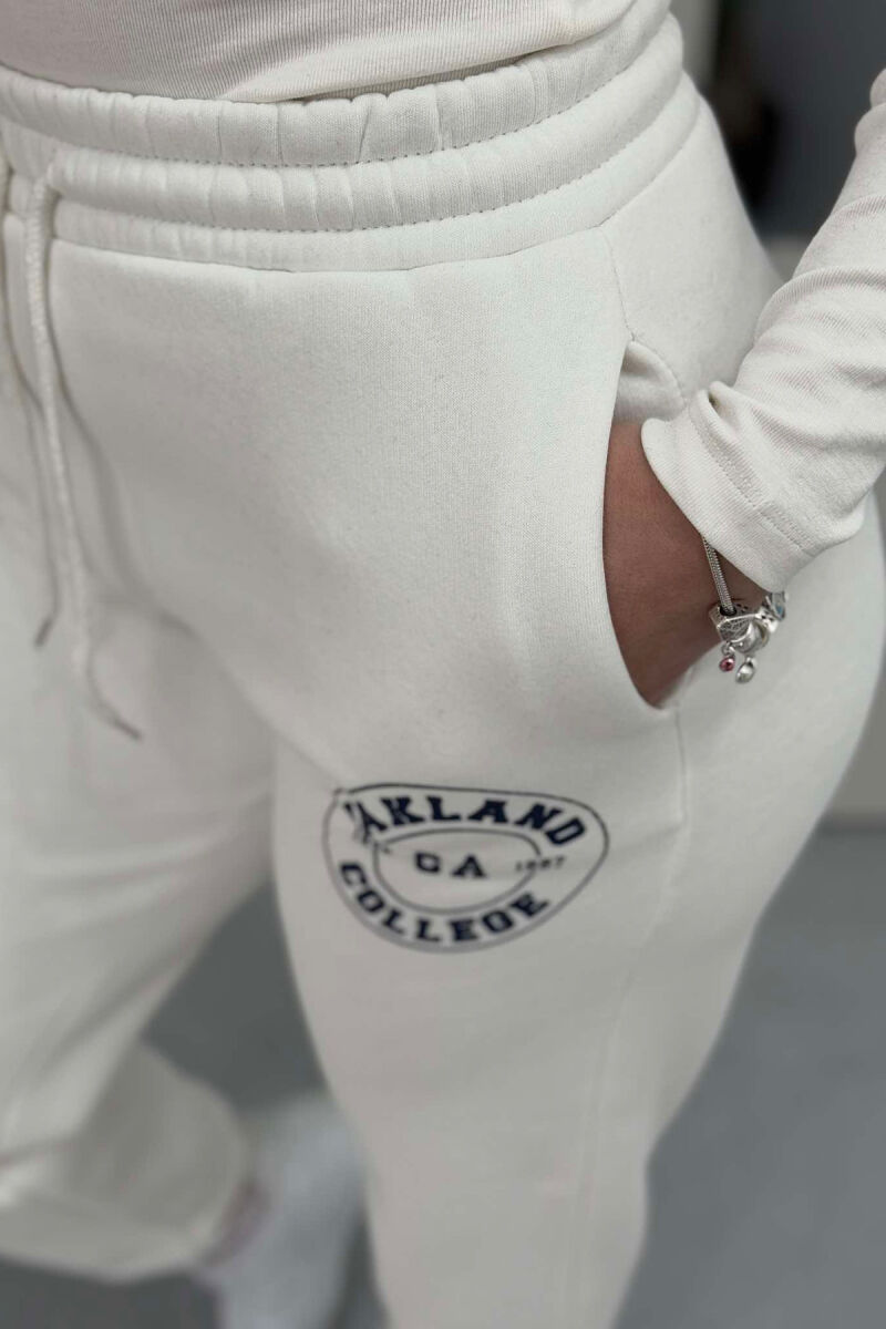 OAKLAND LOGO FLUFFY WOMEN SWEATPANTS WHITE-E BARDHE - 4