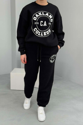 OAKLAND LOGO SWEATSHIRT+TROUSERS WOMEN SET BLACK/ E ZEZE 