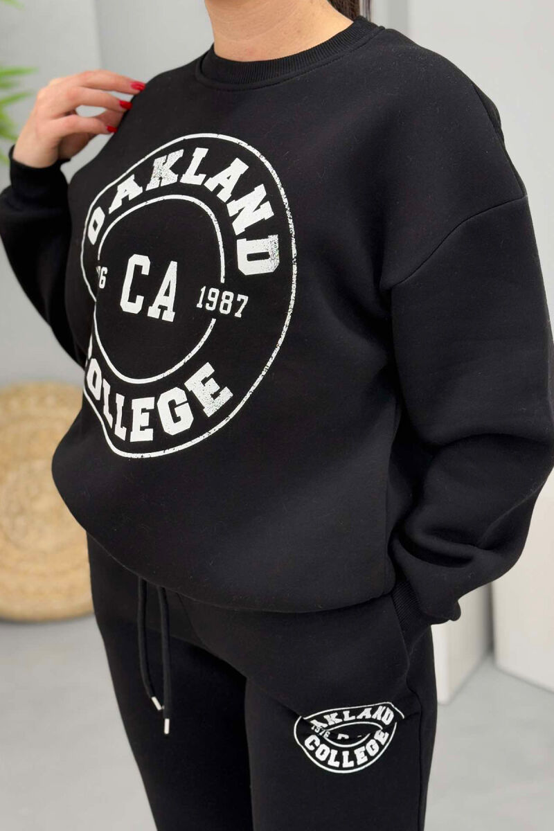 OAKLAND LOGO SWEATSHIRT+TROUSERS WOMEN SET BLACK/ E ZEZE - 3