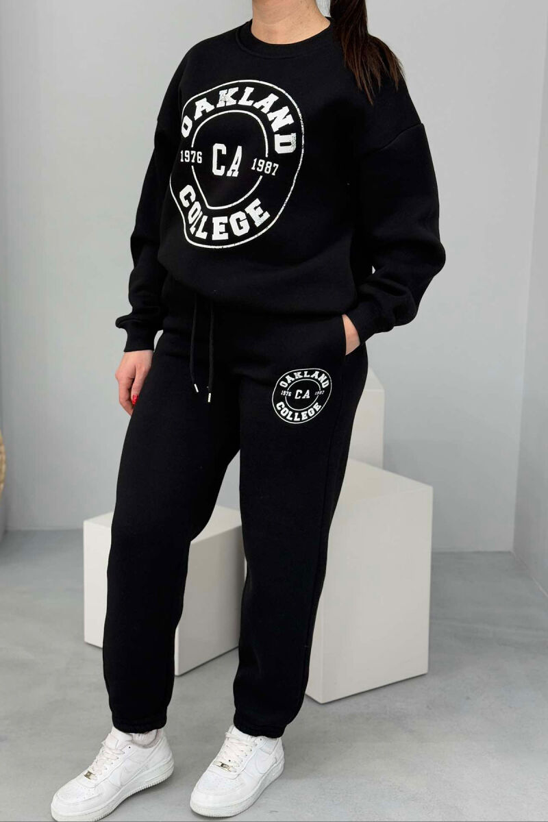 OAKLAND LOGO SWEATSHIRT+TROUSERS WOMEN SET BLACK/ E ZEZE - 4