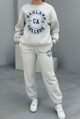 OAKLAND LOGO SWEATSHIRT+TROUSERS WOMEN SET LIGHT GREY/GZ 