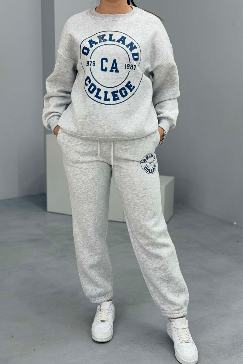 OAKLAND LOGO SWEATSHIRT+TROUSERS WOMEN SET LIGHT GREY/GZ - 1