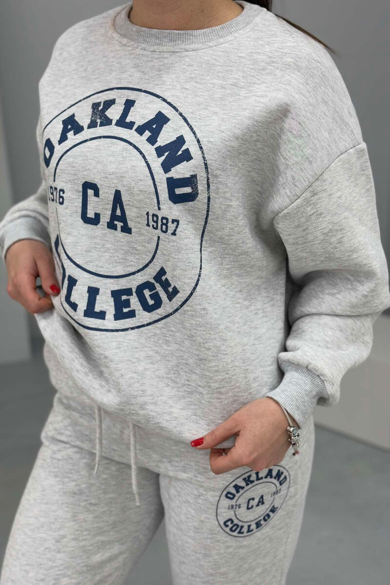 OAKLAND LOGO SWEATSHIRT+TROUSERS WOMEN SET LIGHT GREY/GZ - 3